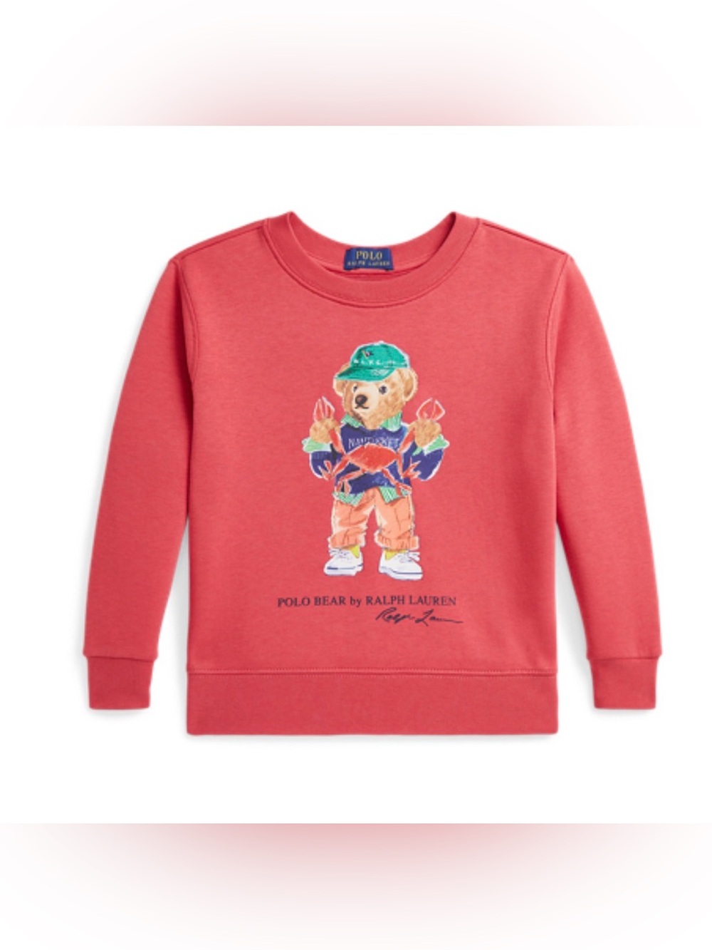 NWT Polo Ralph Lauren Polo Bear Red Nantucket Crab Sweatshirt Kids